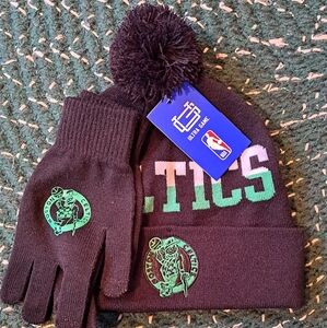 Celtics Hat and Gloves Set